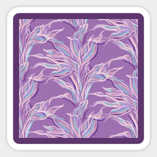 Lilac Funky Leaves Sticker